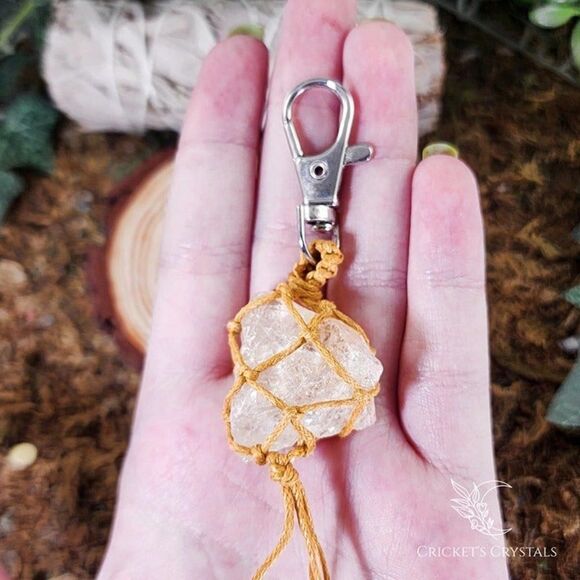 Raw Citrine Crystal Keychain #7 - Picture 2 of 2